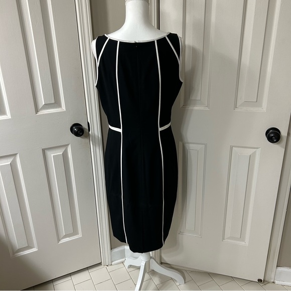 White House Black Market Black Dress with White Accents - Picture 4 of 7